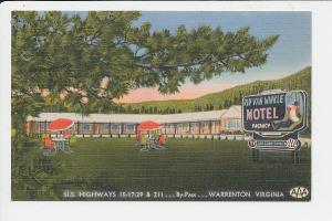 VA LN Warrenton Rip Van Winkle Motel LINEN