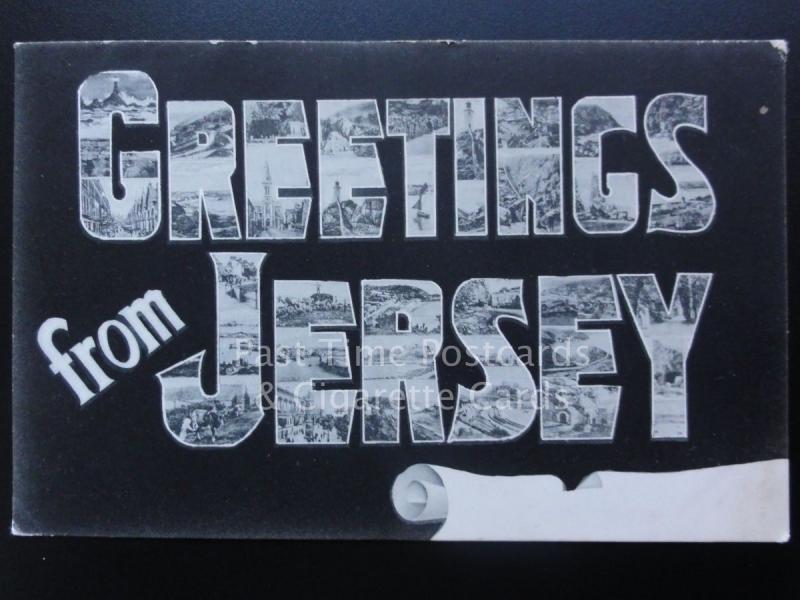 Jersey: GREETINGS from JERSEY c1905 Letters Multiview