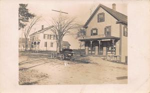 Rock MA W. C. Thomas Store & Post Office Old Car Real Photo Postcard