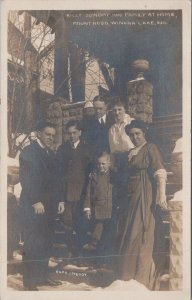RPPC Postcard Billy Sunday + Family Mount Hood Winona Lake IN