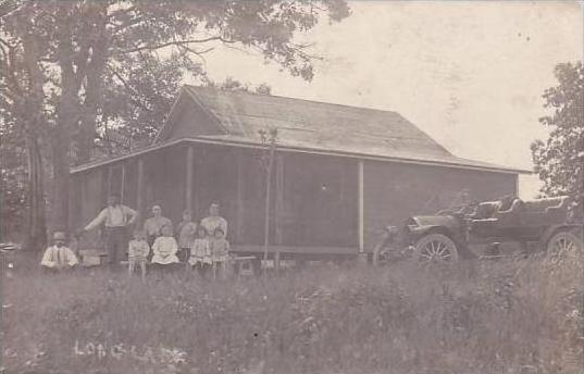 Michigan Long Lake Cabin With Old Car 1913 Real Photo RPPC