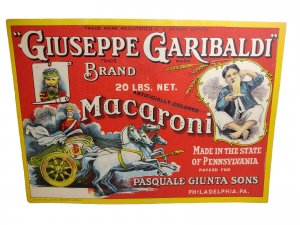 Giuseppe Garibaldi Macaroni Label Vintage 1910s Original Philadelphia Spaghetti