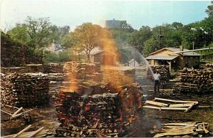 TN, Lynchburg, Tennessee, Jack Daniel's, Making Charcoal, Tichnor No. K-14912