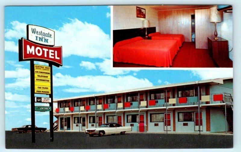 PORTAGE LA PRAIRIE, Manitoba Canada WESTGATE INN MOTEL Roadside 1960s Postcard Canada