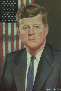 John Kennedy JFK US President Old Masters Painting Postcard