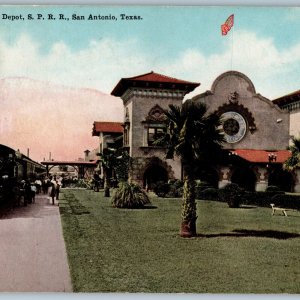 c1910s San Antonio, TX Sunset Depot Southern Pacific Railway Train Station A189