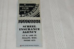 Scheel Insurance Agency Phillips Wisconsin 20 Strike Matchbook Cover