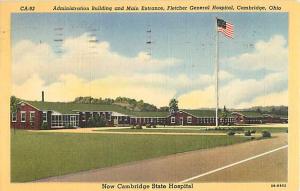 New Cambridge State Hospital Cambridge OH Ohio Linen 1961