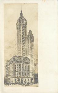 Singer Building New York NY Broadway RPPC Postcard