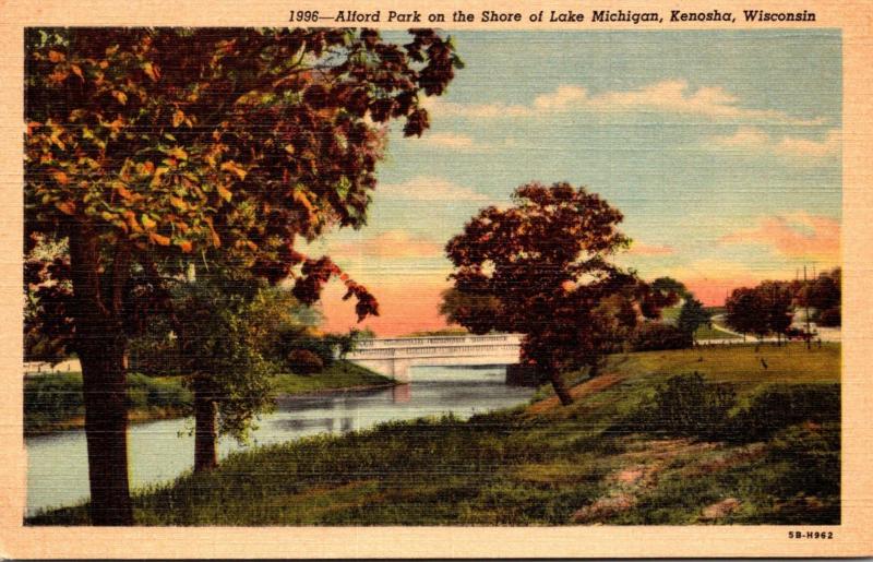 Wisconsin Kenosha Alford Park On The Shore Of Lake Michigan 1945 Curteich