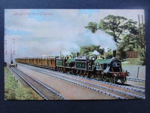 Steam Locomotive C.& R. Great Northern Express Engine Old Postcard