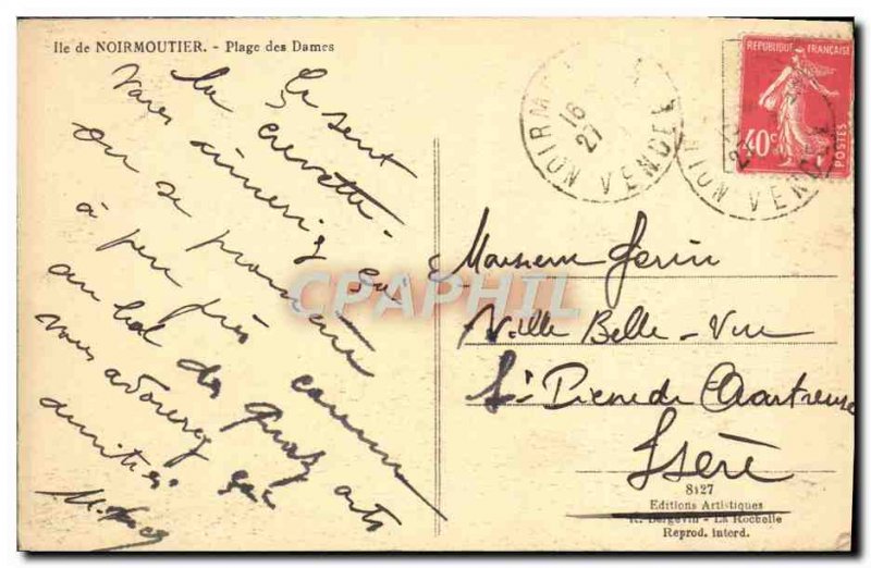 Old Postcard Noirmoutier Ladies Beach