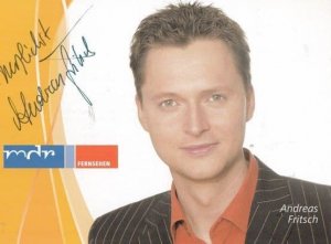 Andreas Fritsch Famous MDR Fernsehen German TV Presenter Hand Signed Card Photo