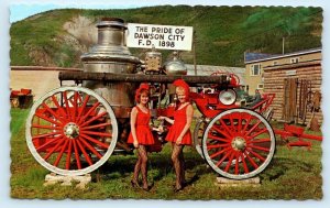 DAWSON CITY, Yukon Canada ~ FIRE ENGINE Pride of Dawson City 2 Belles Postcard