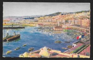 Port View Steam & Sail Boats Algiers Algeria Unused c1930s