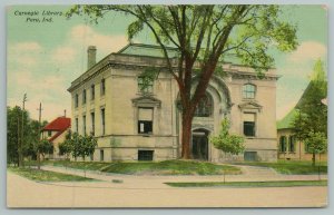 Peru Indiana~Carnegie Library~Vintage Postcard