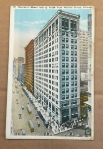 VINTAGE .01 POSTCARD 192? USED DEARBORN ST. SOUTH FROM MONROE ST., CHICAGO ILL.