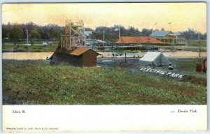 1916 Joliet, ILL Electric Park Litho Photo Postcard Amusement Park A47