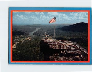 Postcard Lake Lure and the Top of Chimney Rock North Carolina USA