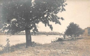 RPPC FOX RIVER BRIDGE MCHENRY ILLINOIS CHILDREN C. R. CHILDS REAL PHOTO POSTCARD