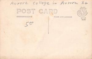 Illinois Il Real Photo RPPC Postcard c1910 AURORA COLLEGE Eckhart Hall Liberal