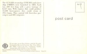 SS Etrurua House Flags Cunard Line Ship Postcard