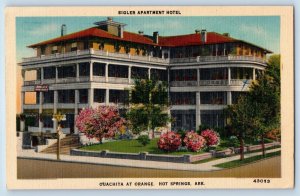 1948 Sigler Apartment Hotel Ouachita At Orange Hot Springs Arkansas AR Postcard