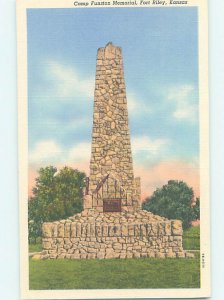 Linen MILITARY SCENE Fort Riley - Manhattan & Junction City Kansas KS AF8235