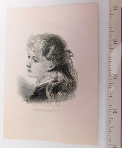 Superb Agnes Wakefield Copper Plate Engraving W.P. Dane Victorian Trade Card F46