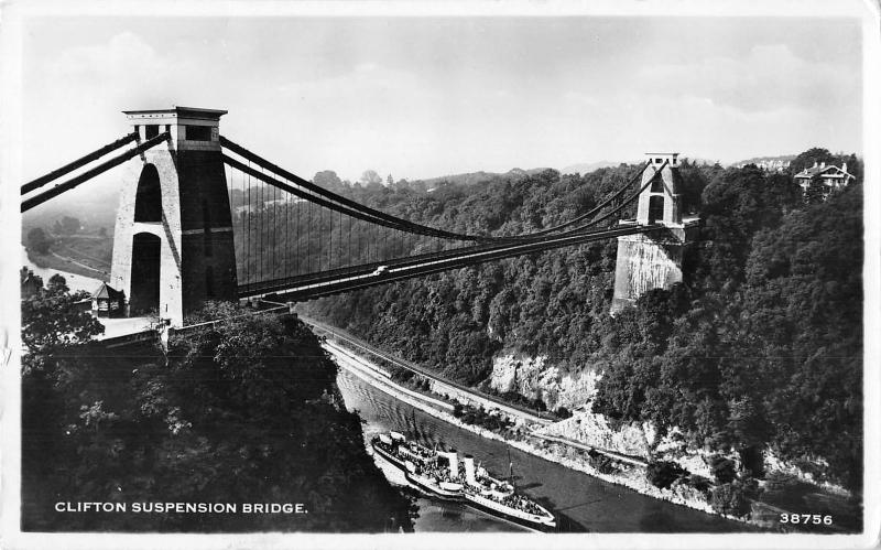 uk21087 clifton suspension bridge real photo  uk