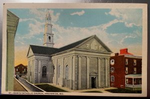 Vintage Postcard 1914 St. John's Catholic Church, Frederick, Maryland (MD)