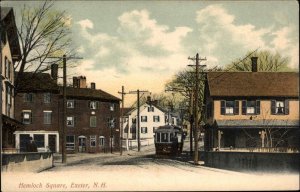 Exeter New Hampshire NH Hemlock Square Trolley c1905 Postcard