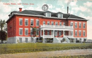 J66/ Vinton Iowa Postcard c1910 County Home Building Windmill  24