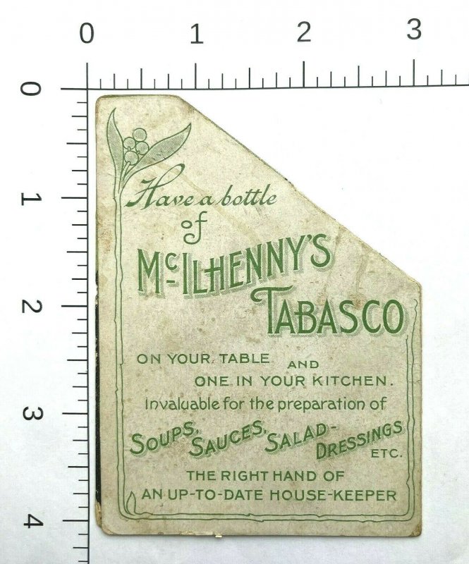RARE - McIHENNY'S TABASCO SAUCE - METAMORPHIC - VICTORIAN TRADE CARD