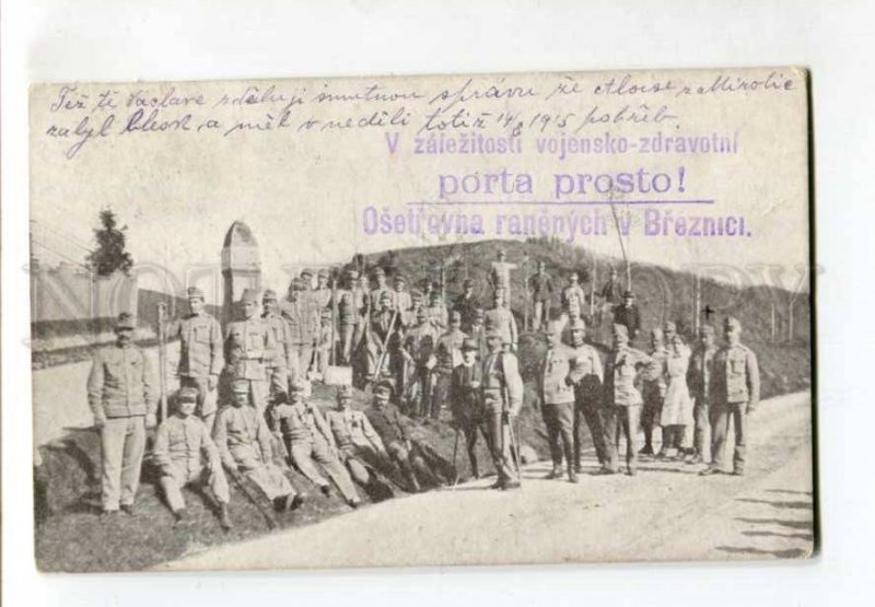 401601 WWI CZECH BREZNICI in favor Red Cross 1915 year RPPC