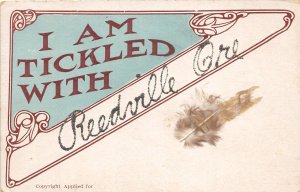 J31/ Reedville Oregon Postcard c1910 Feather Real Tickled With Reedville 325