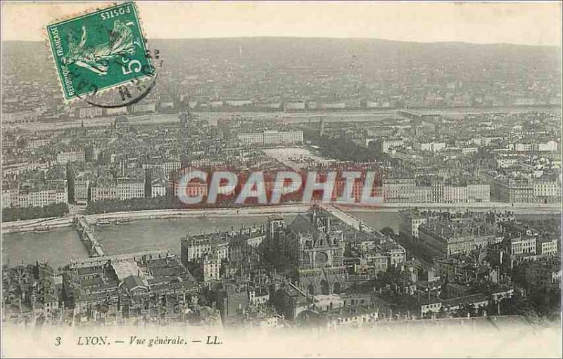 Old Postcard Lyon general view