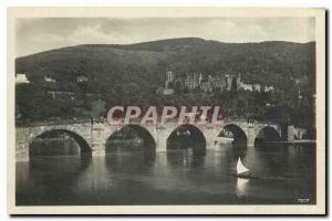 Postcard Old Heidelberg Alte Neckarbr�cke u Schloss