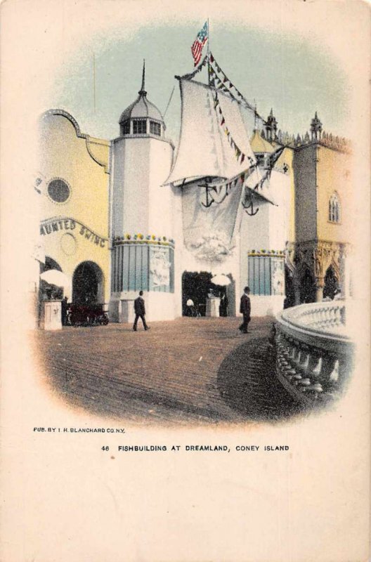 Coney Island New York Dreamland Fishbuilding Vintage Postcard AA19
