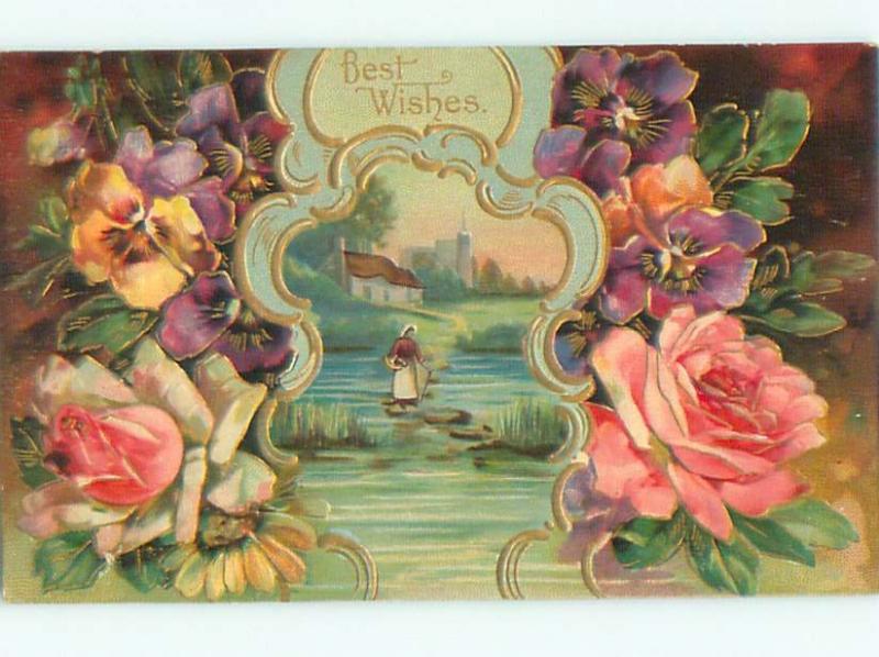 Divided-Back BEAUTIFUL FLOWERS SCENE Great Postcard AA3020