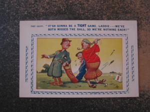 COMIC GOLF GOLFING ARTIST SIGNED c1910 Postcard