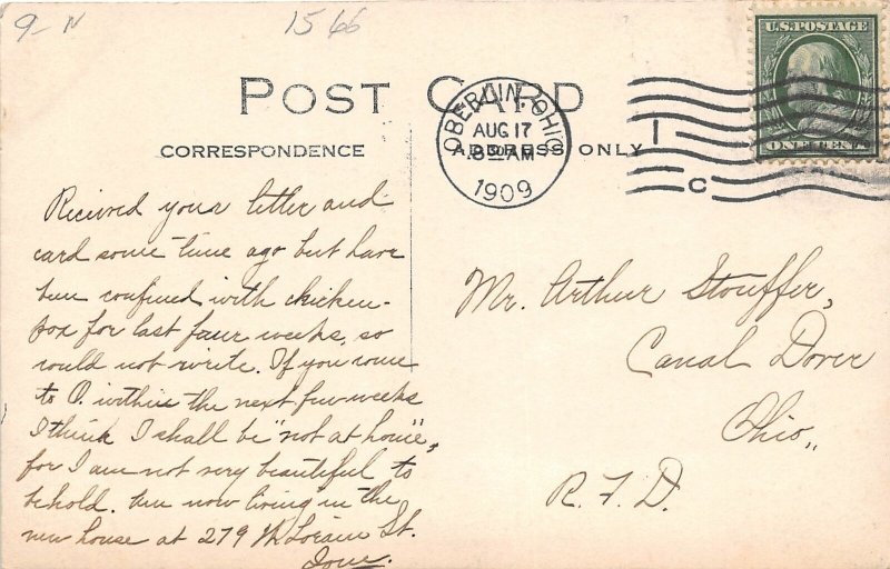 J6/ Oberlin Ohio RPPC Postcard c1910 Leiter Carnegie Library Building  158