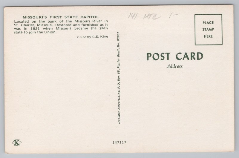 State View~First State Capitol St Charles Missouri~Vintage Postcard