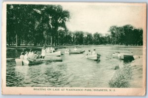 1920s-30s Boating on Lake at Warinanco Park, Eizabeth, NJ Postcard F215