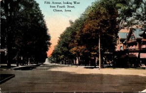 Iowa Clinton Fifth Avenue Looking West From Fourth Street 1910