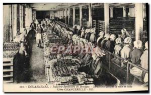 Old Postcard Douarnenez in Brittany sardine sardine industry making canning f...