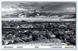 Montana MT Postcard Absaroka Range and Livingston c1950's Vintage RPPC Photo