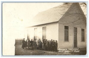 c1910's District School #61 Roanoke Township Illinois IL RPPC Photo Postcard