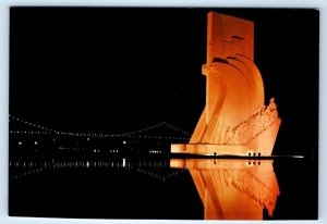 LISBOA Monument to the Maritime Discoveries night LISBON Portugal 4x6 Postcard