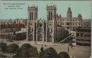 Postcard San Fernando Cathedral and City Hall San Antonio Texas TX